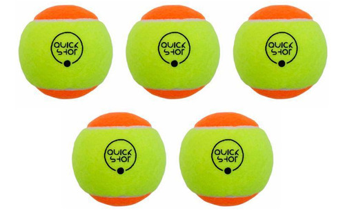 Kit 5 Bola Beach Tennis Profissional Bolinha Tênis Quickshot