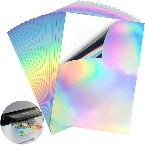 Papel De Impresión, Holográfico Y Adhesivo, A4, 22 Hojas