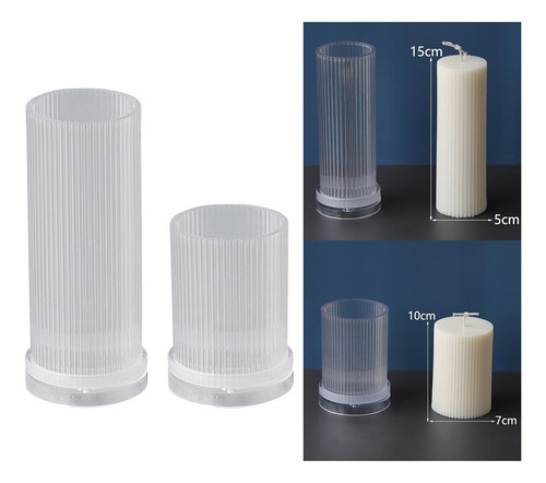 2 Uds., Modelo Transparente, Acrílico, Cilindro Grande,