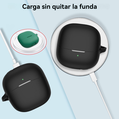 USTIYA Funda para Xiaomi Buds 5 Case Protector Silicon Carcasa Uso Rudo Color Negro Cover