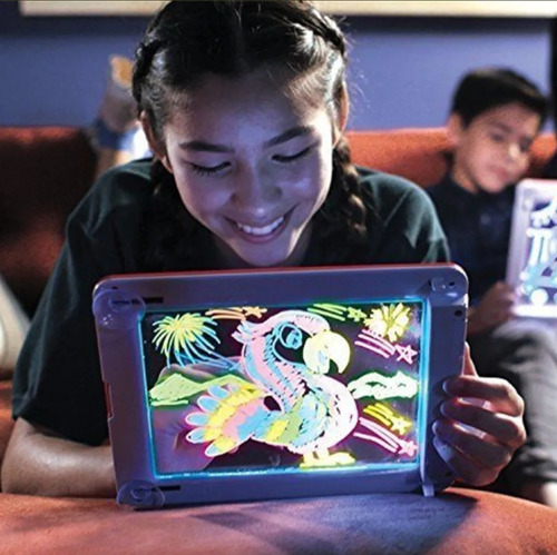 Tableta De Escritura Led Borrable Para Niños, Iluminación El