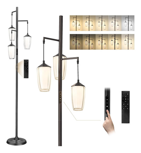 Lámpara De Pie Moderna Regulable, Lámpara De Pie De 3 Luces