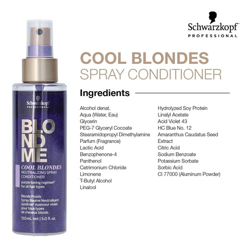 Acondicionador Spray Cabello Rubio Schwarzkopf Blondme 150ml