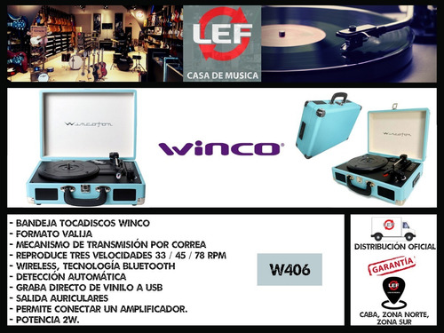Imagen 3 de 7 de Bandeja Portátil De Vinilos Winco / Tocadiscos Wincofon W406