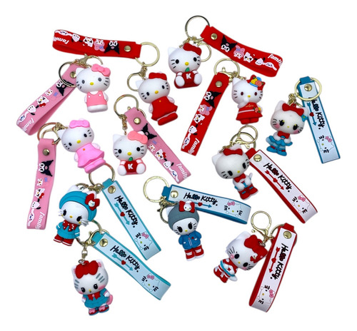 Llavero Goma Kuromi/kitty/sanrio X30 X Mayor Rosa