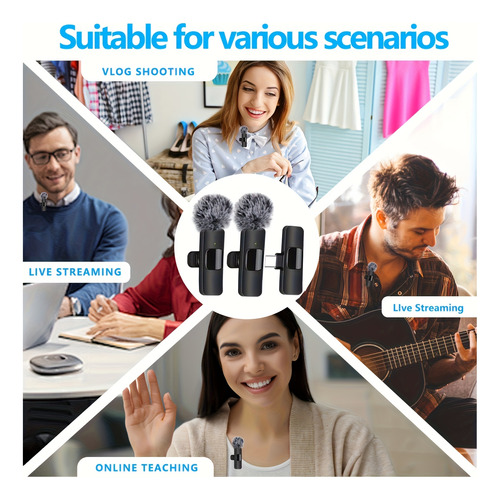 Micrófono Lavalier Inalámbrico: Para Teléfono, Usb-c, Plug &