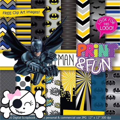 Kit Imprimible Fondos Batman Imagenes Clipart Cod597