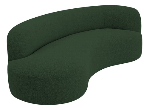 Divã Recamier Orgânico Tokyo 160cm Lado Esquerdo Linho Cor Verde