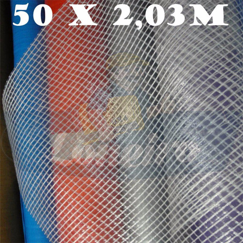 Imagem 1 de 6 de Bobina Rolo Lona Transparente Tecido 50x2,03 Sem Acabamento
