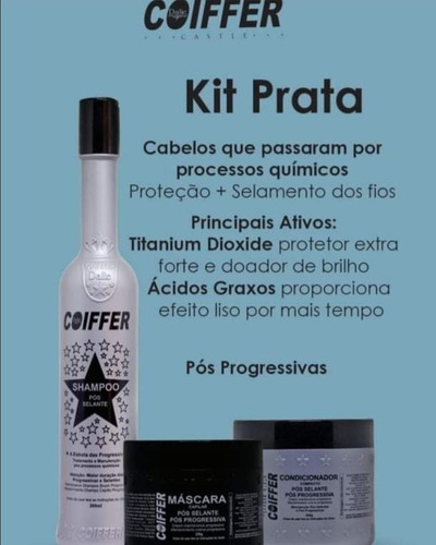 Kit Para Cabelos Com Progressiva Ou Selagem Coiffer 3un.