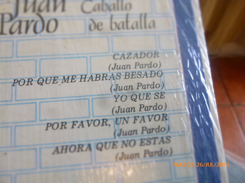 Vinilo Lp Juan Pardo -- Caballo De Batalla(xx957 (Usado)