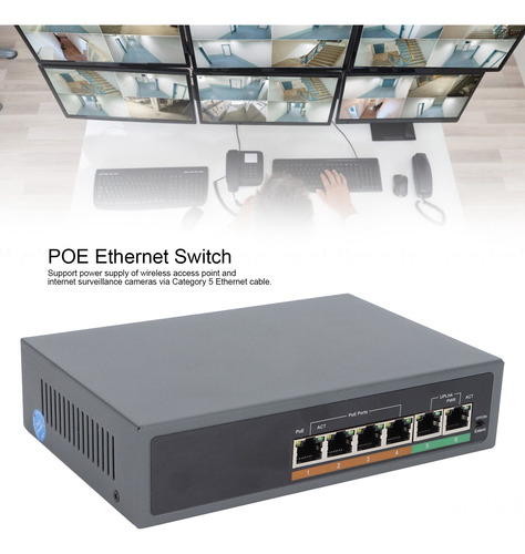 Switch Poe Wisp Full Gigabit 6 Ptos Switch Ethernet 65w