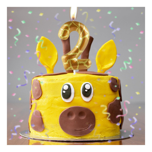 Número 1 Velas De 1er Cumpleaños Jiraffe Gold Birthday Vela