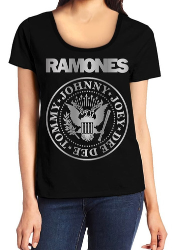 Remera Mujer Los Ramones Banda Rock 2 Dorado