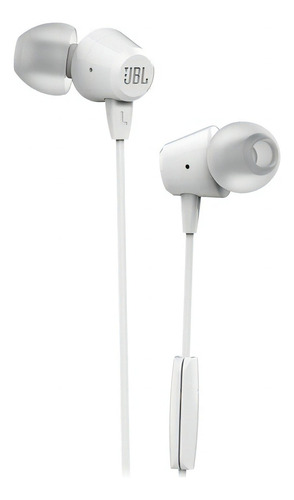 Fones de ouvido sem fio brancos Jbl C50hi de 3,5 mm
