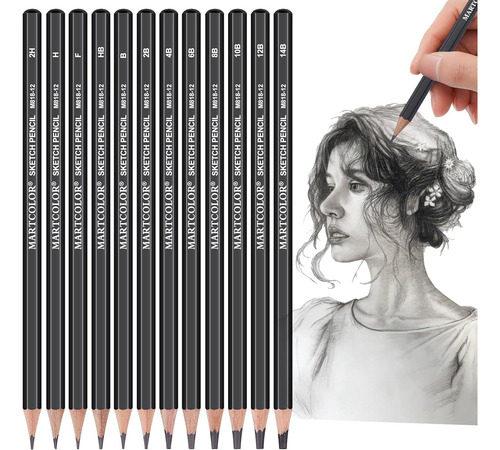 Dibujo Profesional Sketching Pencil Set 12 Pack, Lápic...