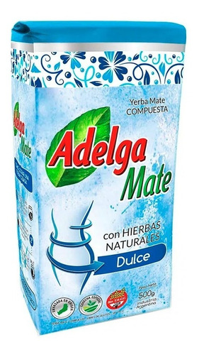 Yerba Mate Adelga Mate C/hierbas Nat. Dulce De 500 Grs