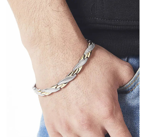 Pulsera De Titanio Magnética Ajustabl Reducción Del Dolor