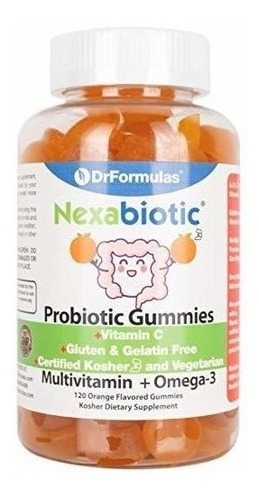 Gomitas Omega 3 Y Probióticos Niños, Drformula, 120 Unidad Sabor Naranja