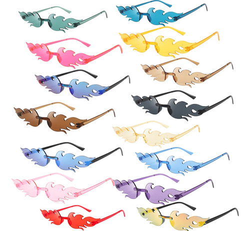 15pcs Lentes De Sol Forma De Fuego Para Mujer Dama Gafas