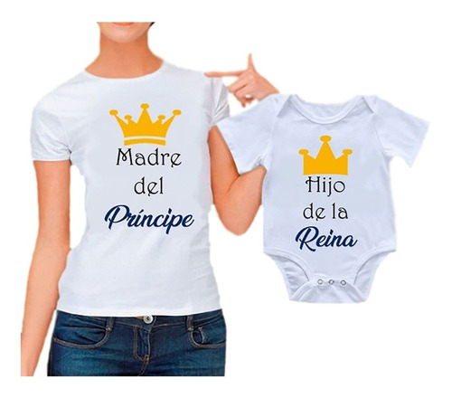 Playera Mamá Mas Pañalero Bebe Reina Y Principe Regalo 