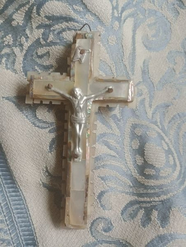 Antiguo Crucifijo Nacar Religioso Cristo M22