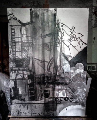 Tríptico Acrílico 70x100cm Original Artista Carlos Martinez