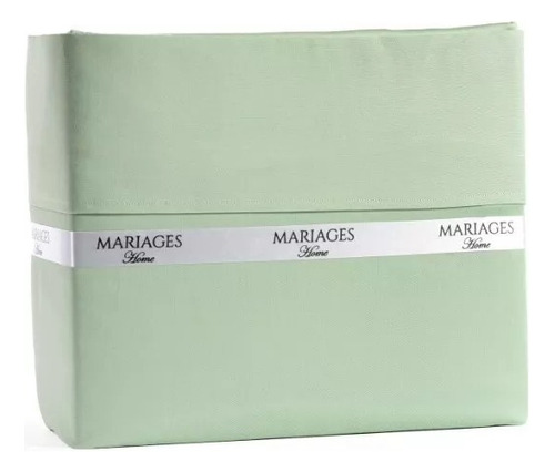 Juego de sábanas Mariages Home Algodón Egipcio 300 hilos color soft green con diseño lisa 100% algodón para colchón de 200cm x 200cm x 38cm