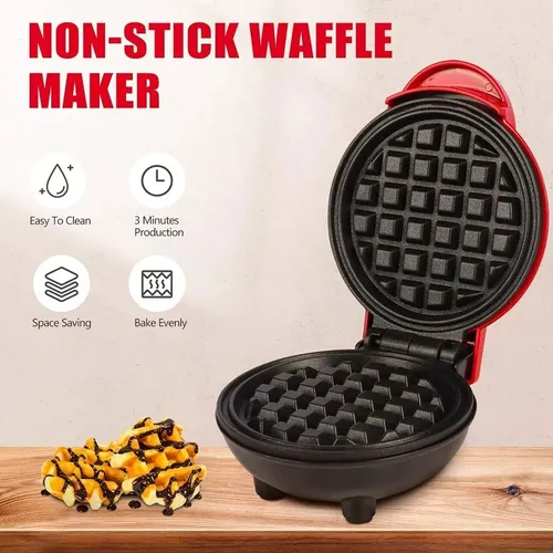 Mini Waflera Repostería Eléctrica Redonda Wafles 350w