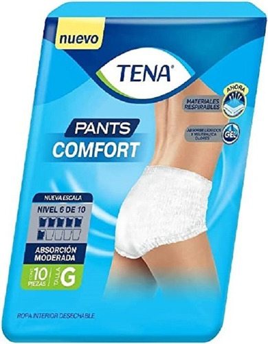 Ropa Interior Tena Comfort Talla Grande 6/10 Pza