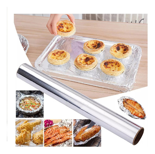2pack Papel Aluminio De Cocina Multiuso De 5 Metros X 40 Cm