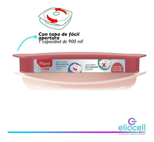 Plato Hermetico Maped Picnik Plastico 900ml Apto Microondas