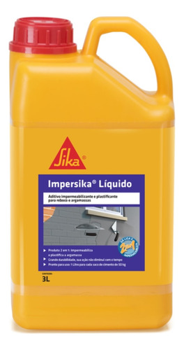 Impersika Aditivo Plastificante Para Argamassa Sika 3 Litros