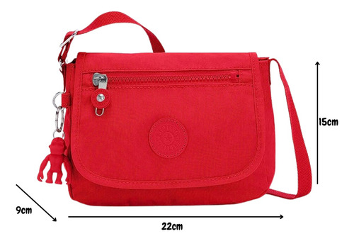 Bolsa Kipling Original Eua Transversal Alça Ajustável