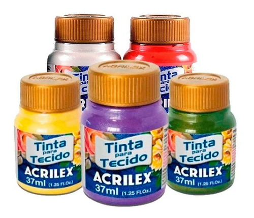 Pintura Para Tela 37ml Acrilex Metalizados Pack