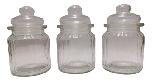 Especiero Cristal Frasco D/vidrio C/tapas Glass Canister 270 Color Transparente