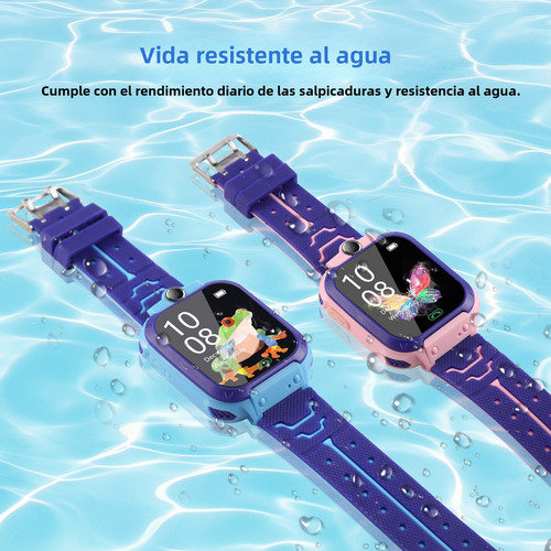 HANCDON Q12b Reloj Inteligente Unisex Para Niños Seguimiento De Ubicación Llamada Inteligente Ip67 Impermeable Foto Función De Llamada De Emergencia Color Rosa