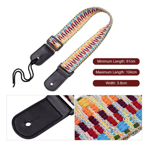 K Correa De Ukelele Ajustable Con Hebilla Y Cuerda For
