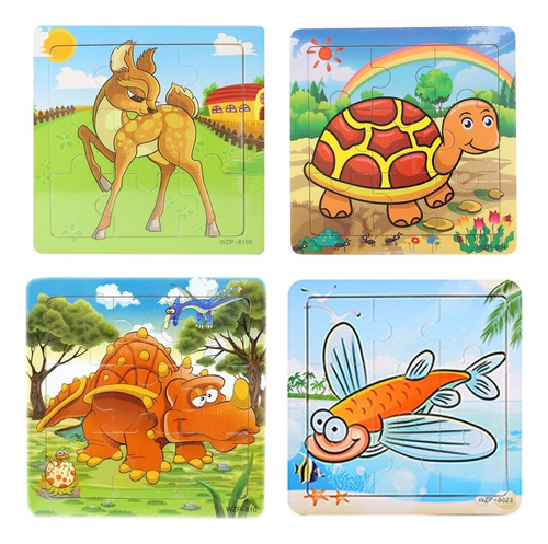 Rompecabezas Puzzle Madera Tortuga Animales Niños Original