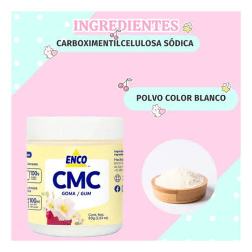 Endurecedor De Fondant Cmc Sodica Enco