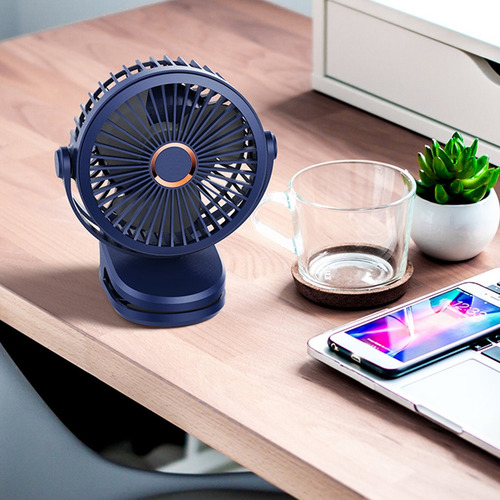 Ventilador Con Clip De Carga Usb - Azul - 5000 Mah