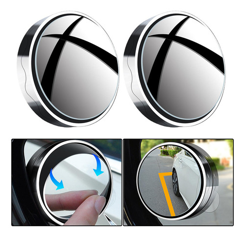 Espejo Retrovisor Para Coche De 2 Piezas, Rotación De 360