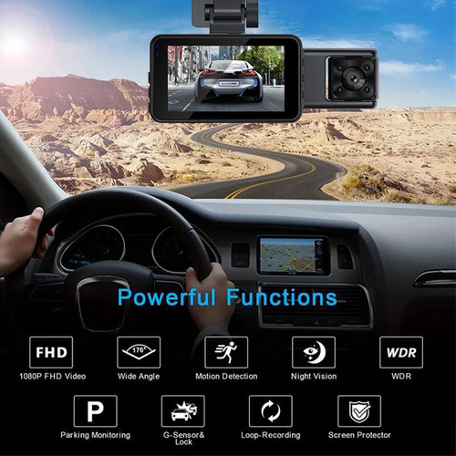 Grabadora De Conducción Frontal E Interior Con Lente Dash Ca