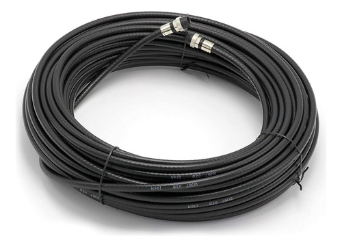 Cable Coaxial Rg6 Negro De 9.2 Ft Con Goma Arrancada   Resi