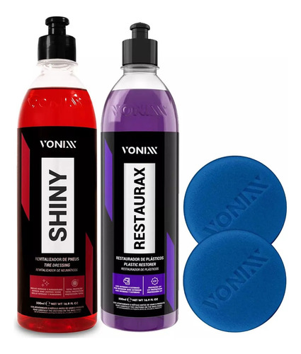 Restaurax Restaurador De Plásticos + Shiny 500ml Vonix 2apli