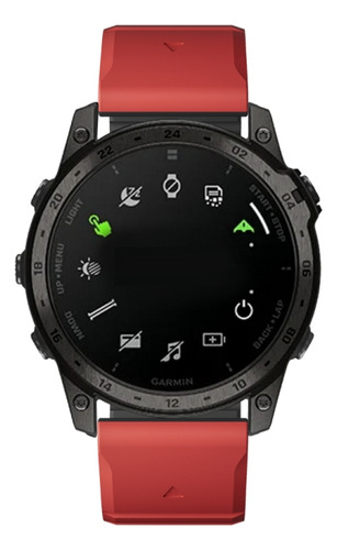 A Correa De Reloj De Silicona Roja Y Negra Para Garmin