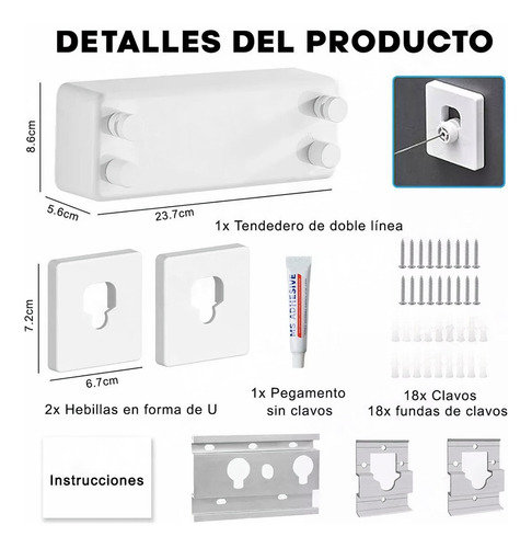 Tendedero Plegables Retractil De Pared Tendedero Retractil