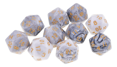 2 De Dados Acrílicos Poliédricos De 16 Mm, Gris Gris Gris