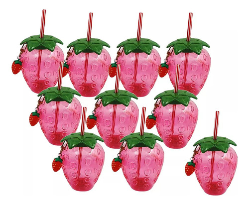 Para 10 Peças De Copo Em Formato De Morango, Caneca Para