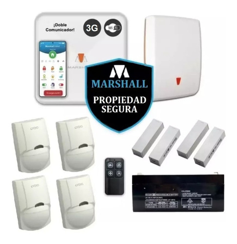 Alarma Marshall 3 Dual Linea X Celu Y Wifi  Kit Para Cablear